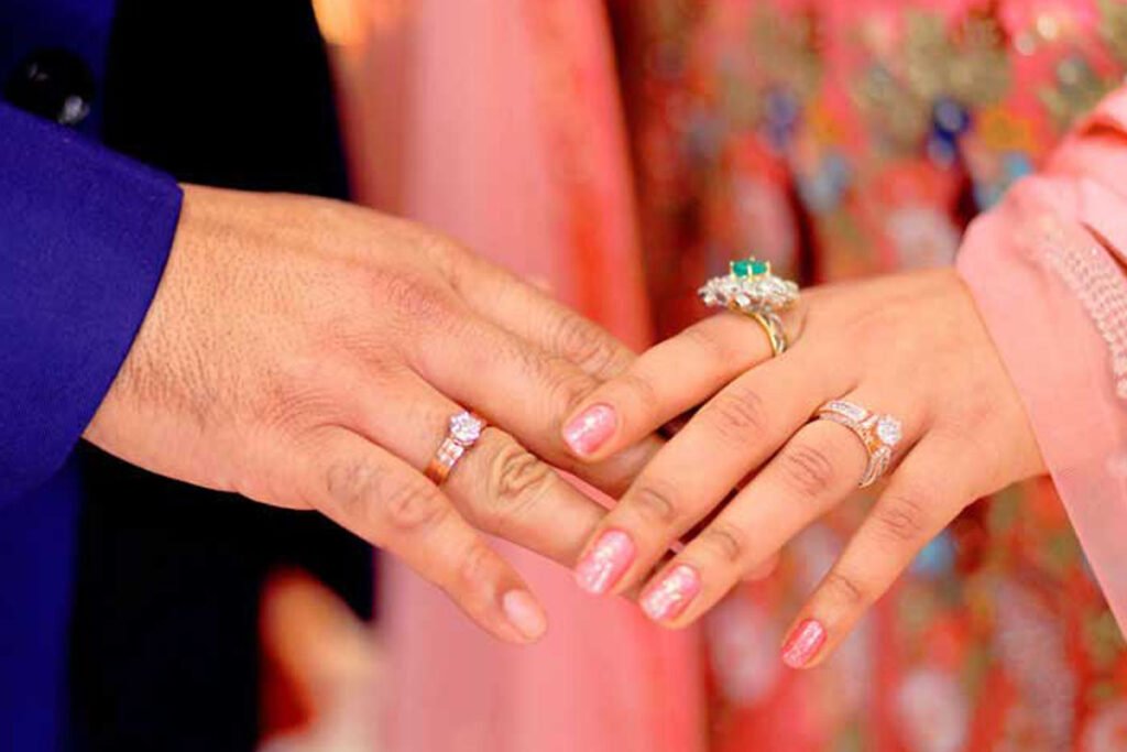 Personal Investigation Services - A married couple showcasing their wedding rings, symbolizing their commitment and love for each other.