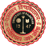 Logo of Rajasthan University.